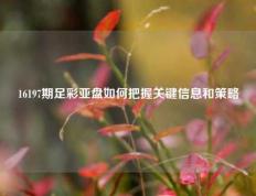 16197期足彩亚盘如何把握关键信息和策略