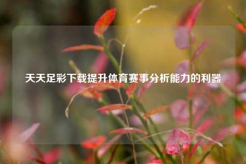 天天足彩下载提升体育赛事分析能力的利器