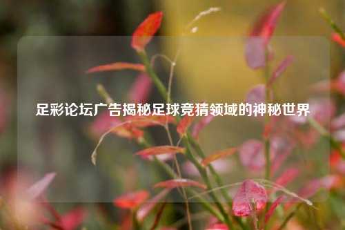足彩论坛广告揭秘足球竞猜领域的神秘世界