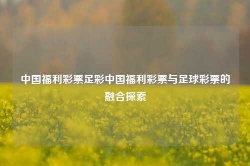 中国福利彩票足彩中国福利彩票与足球彩票的融合探索