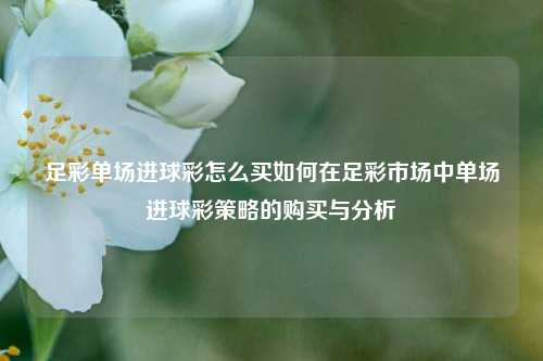 足彩单场进球彩怎么买如何在足彩市场中单场进球彩策略的购买与分析