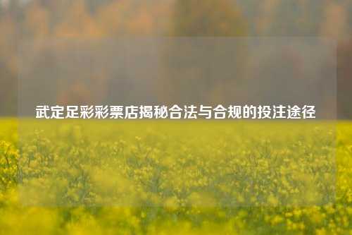 武定足彩彩票店揭秘合法与合规的投注途径