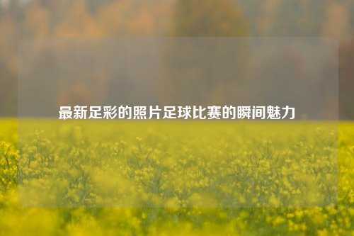 最新足彩的照片足球比赛的瞬间魅力
