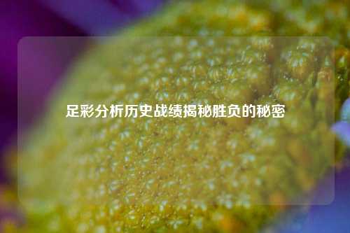 足彩分析历史战绩揭秘胜负的秘密