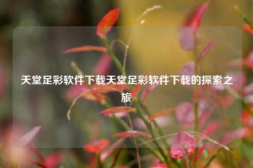 天堂足彩软件下载天堂足彩软件下载的探索之旅