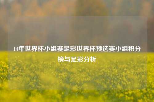 14年世界杯小组赛足彩世界杯预选赛小组积分榜与足彩分析