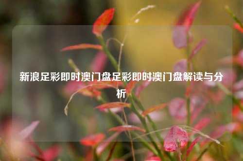 新浪足彩即时澳门盘足彩即时澳门盘解读与分析