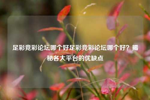 足彩竞彩论坛哪个好足彩竞彩论坛哪个好？揭秘各大平台的优缺点