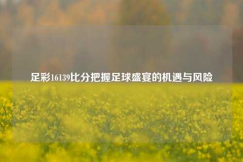足彩16139比分把握足球盛宴的机遇与风险