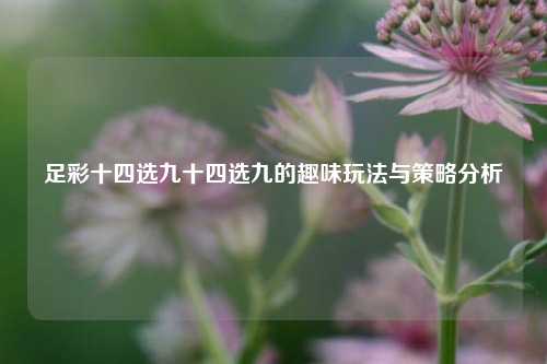 足彩十四选九十四选九的趣味玩法与策略分析