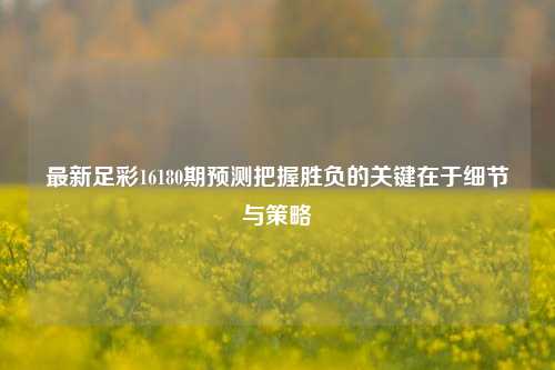 最新足彩16180期预测把握胜负的关键在于细节与策略