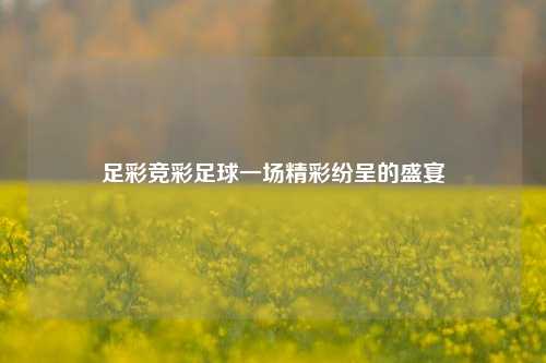 足彩竞彩足球一场精彩纷呈的盛宴